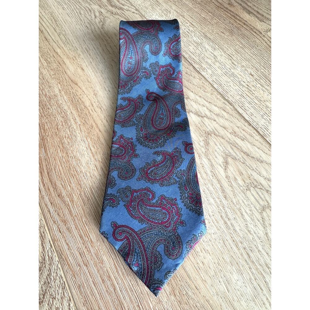 Vintage Late 1970s Oscar de la Renta Couture Paisley Silk Tie